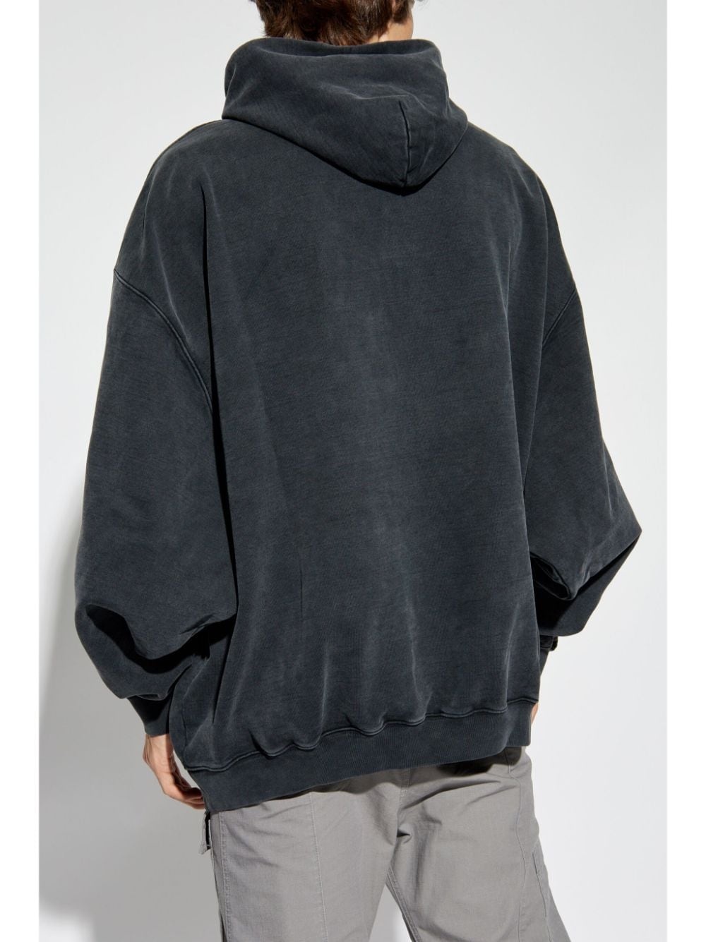 logo-print cotton hoodie - 4
