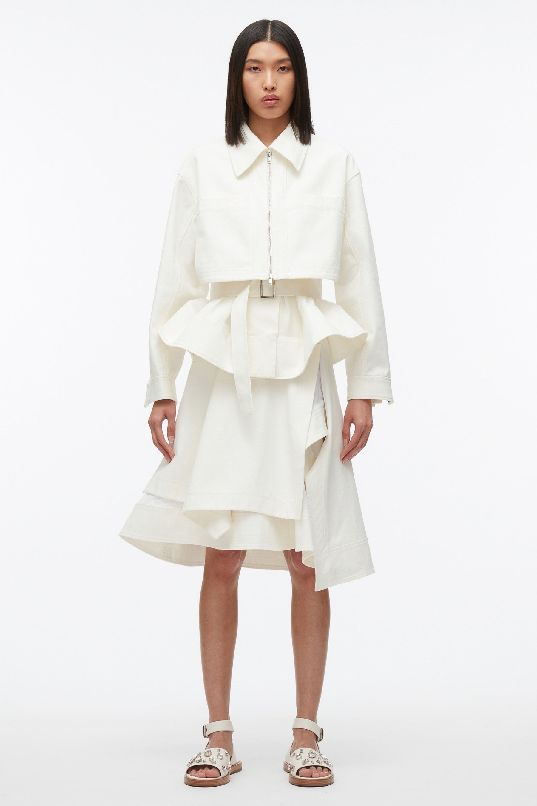 Belted Flounce Utility Jacket - 6