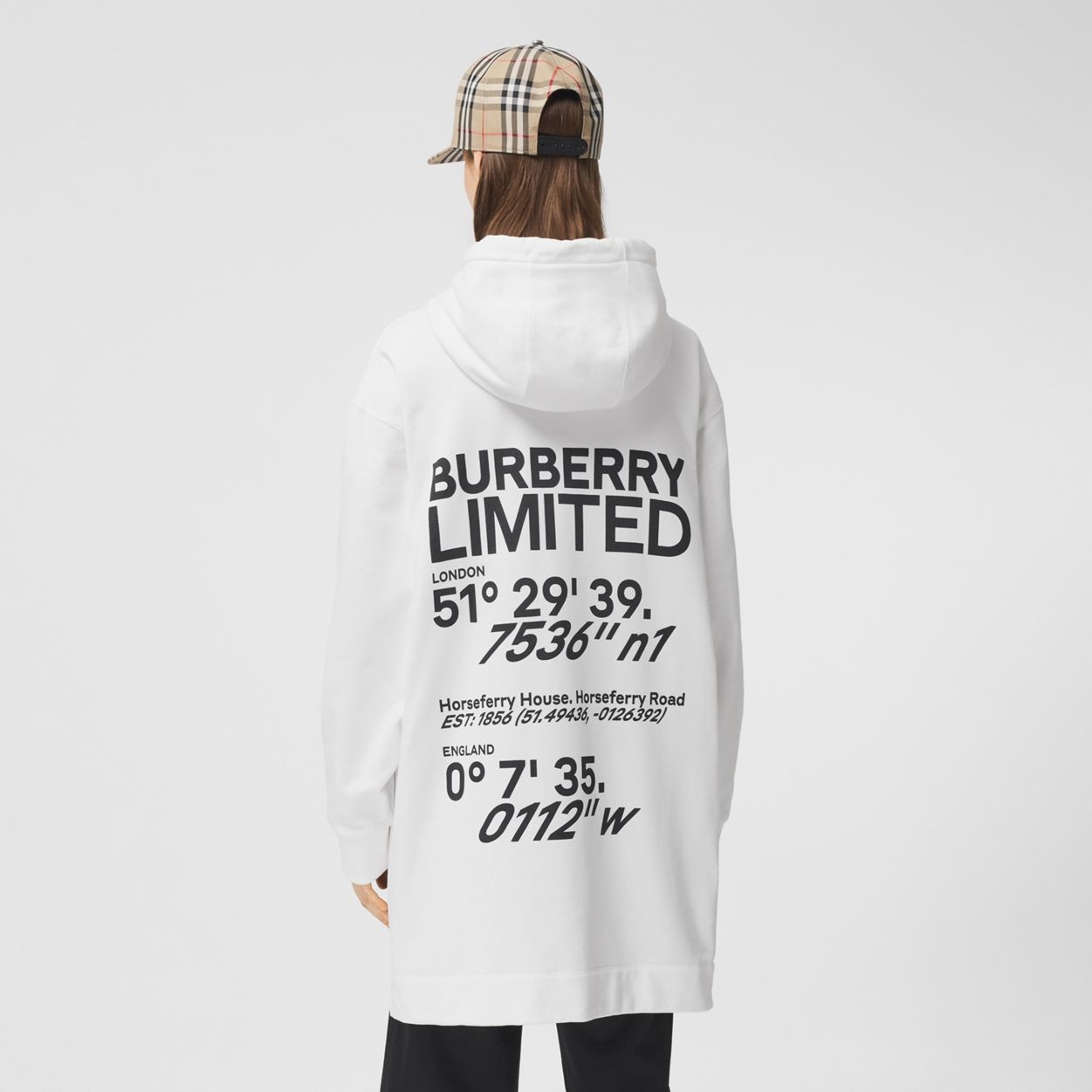 Coordinates Print Cotton Oversized Hoodie - 6