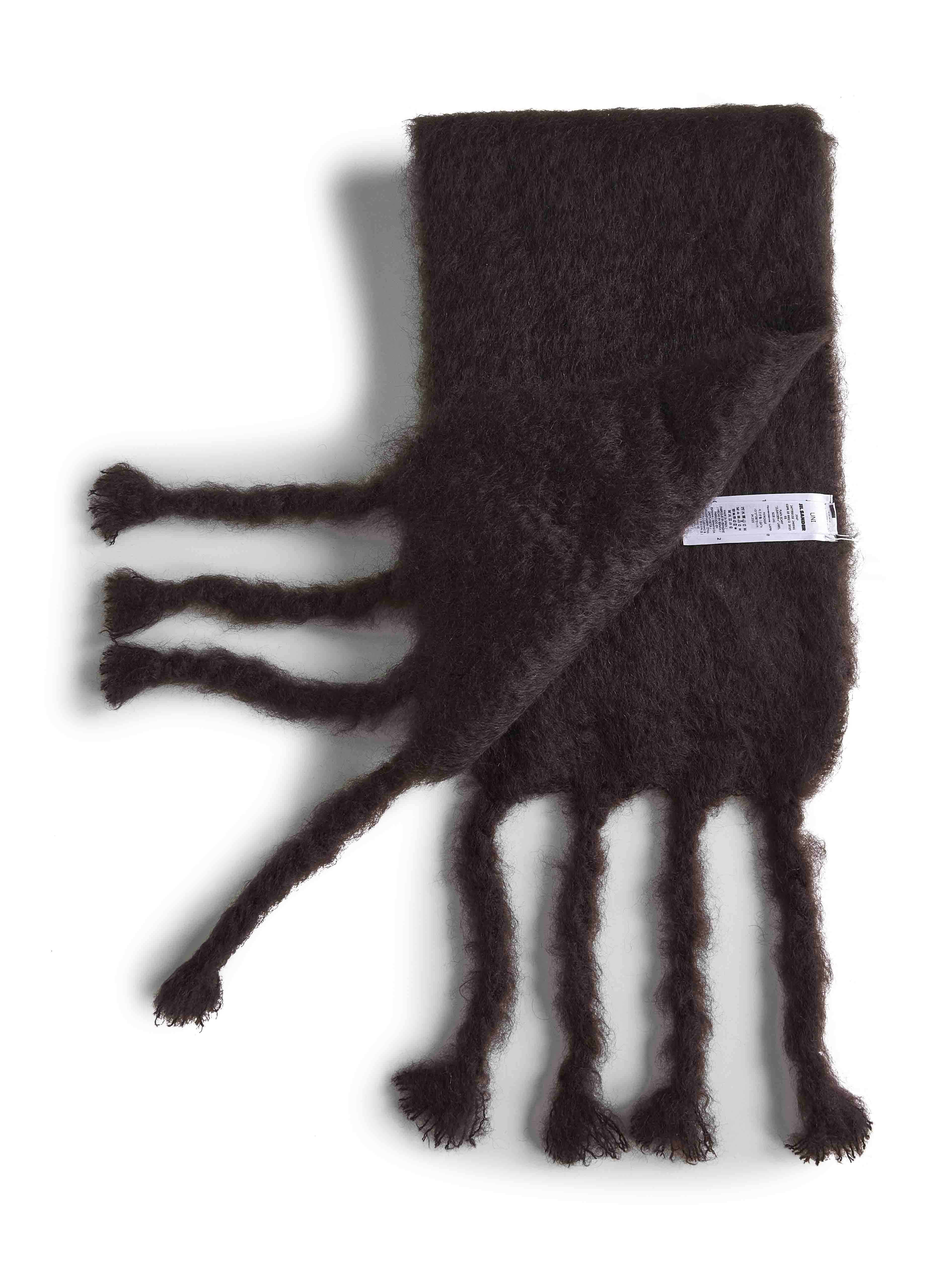 Jil Sander Men Burgundy Mohair And Wool Blend Scarf - 2