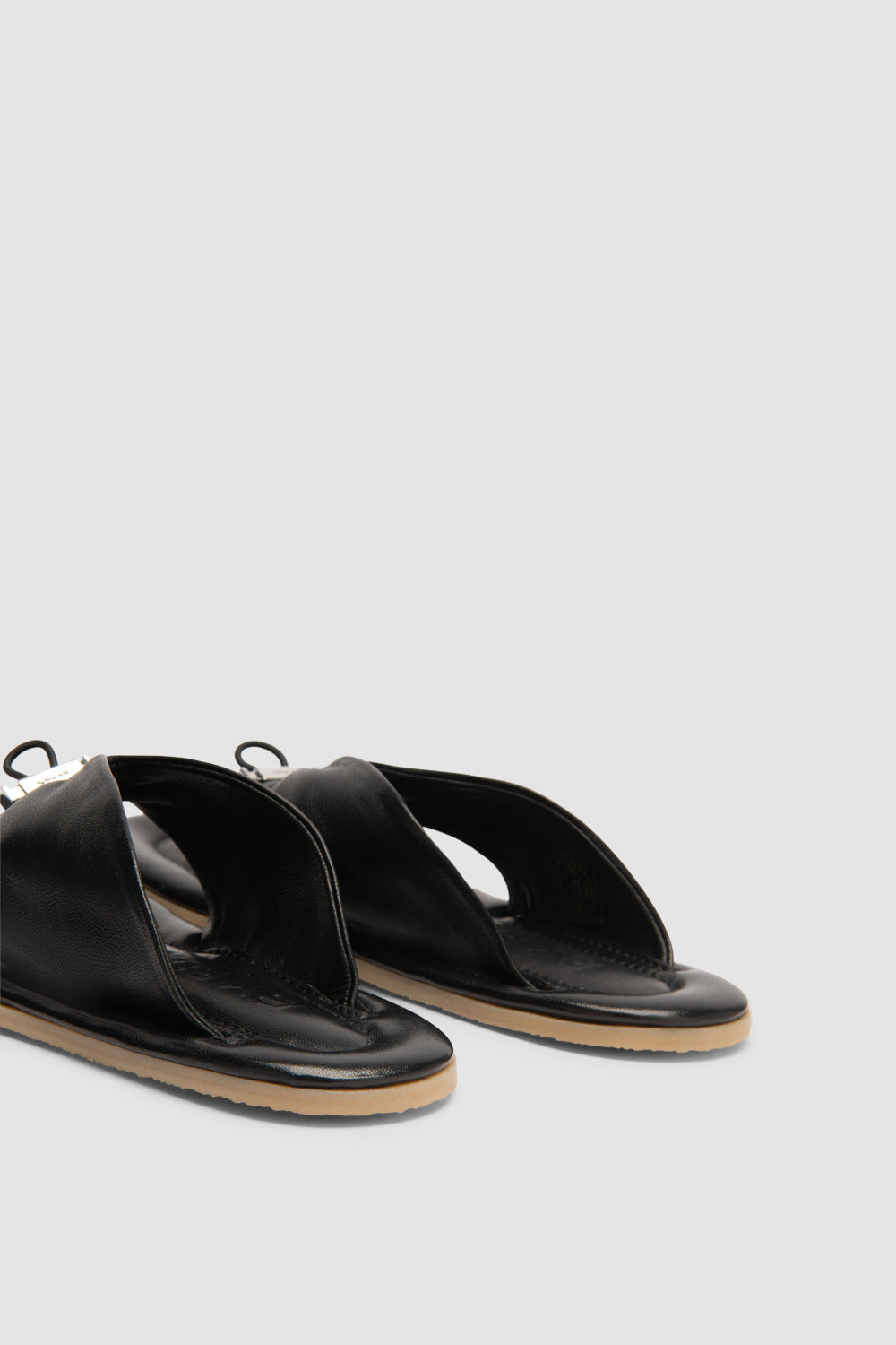 Dashiel Black Lamb Nappa Leather Flip-Flop Sandal - 5