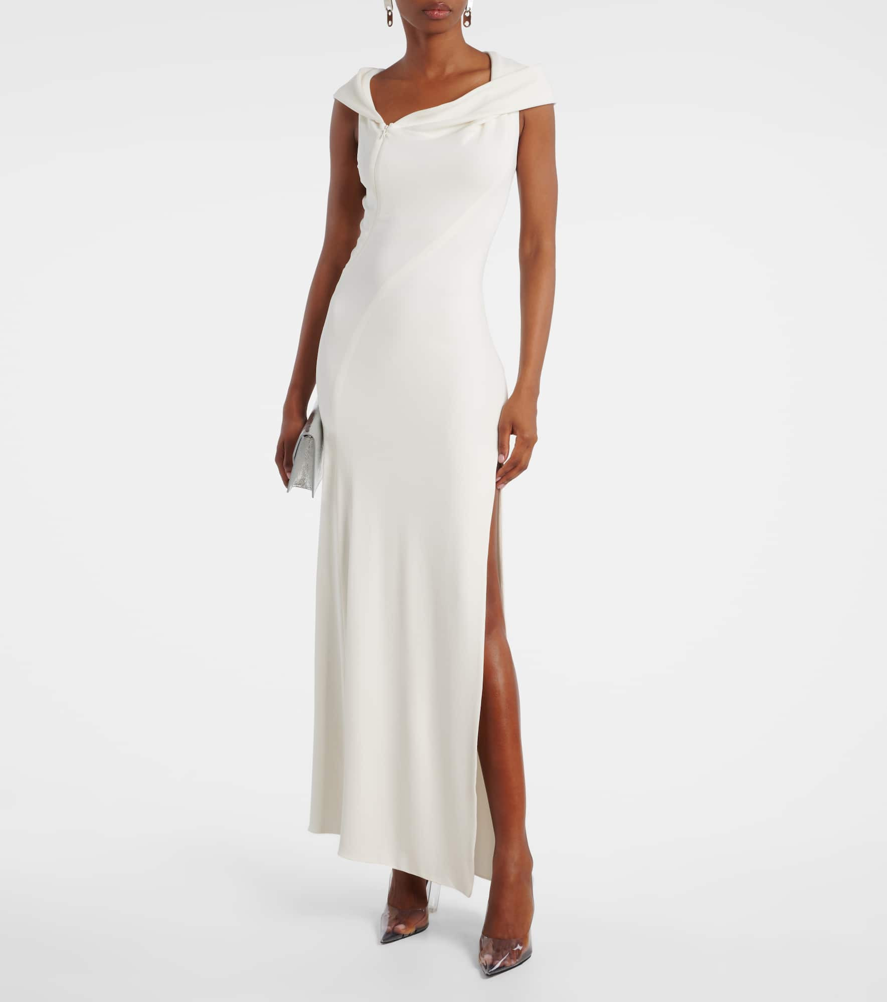 Hooded asymmetric jersey gown - 2