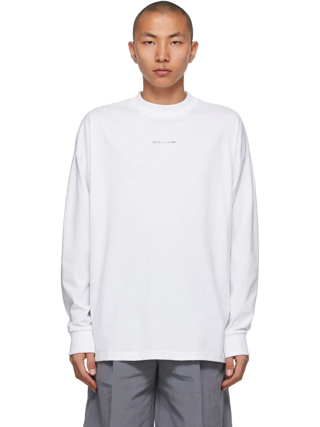 White Visual Logo Long Sleeve T-Shirt - 1