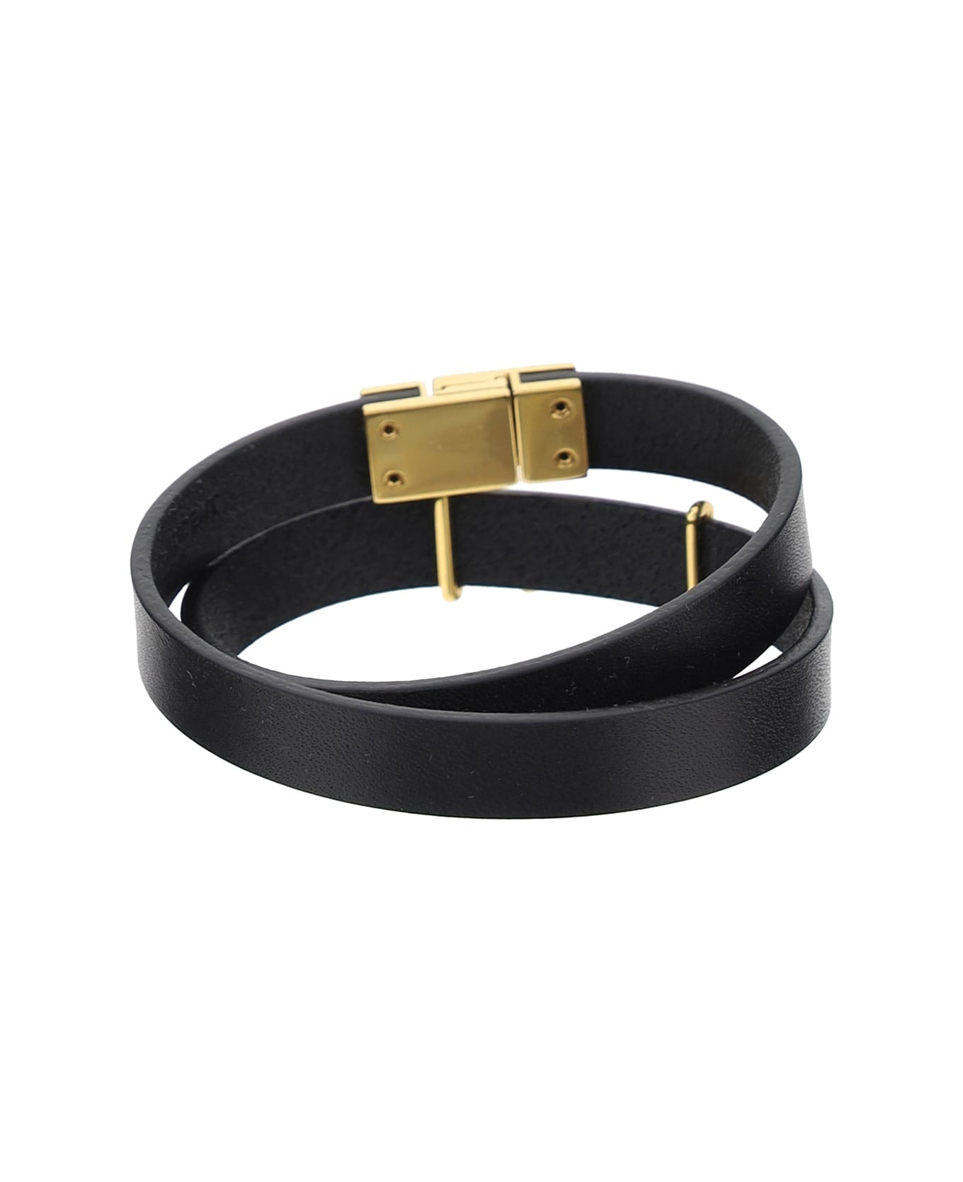 Smooth Black Leather Opyum Bracelet - 2