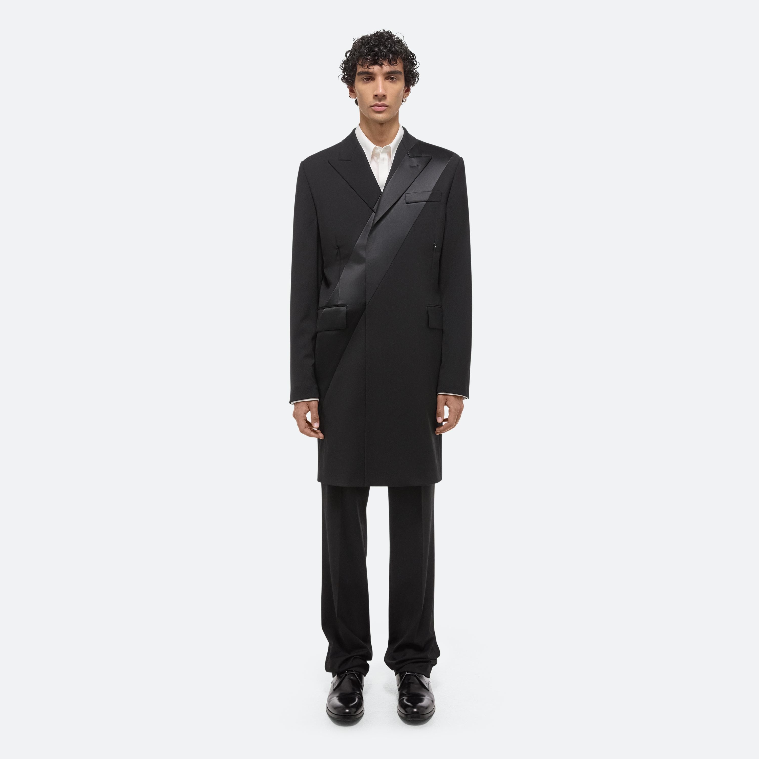 VIRGIN WOOL TUXEDO CAR COAT - 4