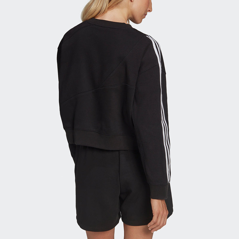 (WMNS) adidas Originals Splicing Logo Sweatshirt 'Black' HC4622 3