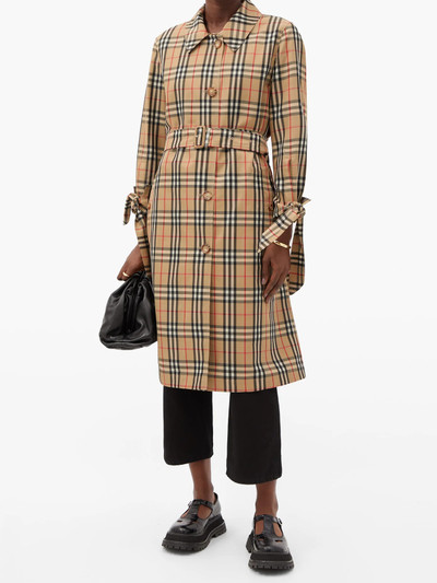 Burberry Claygate Vintage-check gabardine trench coat outlook