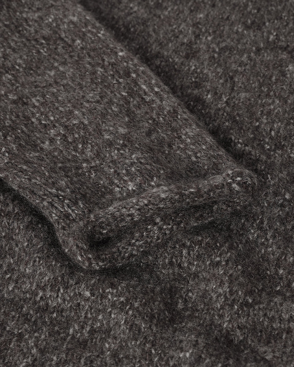 Brushed Cashmere Silk Grey Jumper - 6