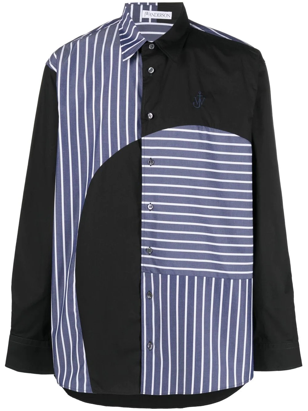 striped patchwork shirt - 1