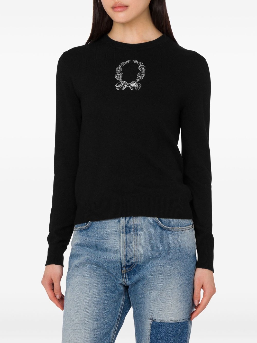 Laurel Crown embroidered logo sweater - 3