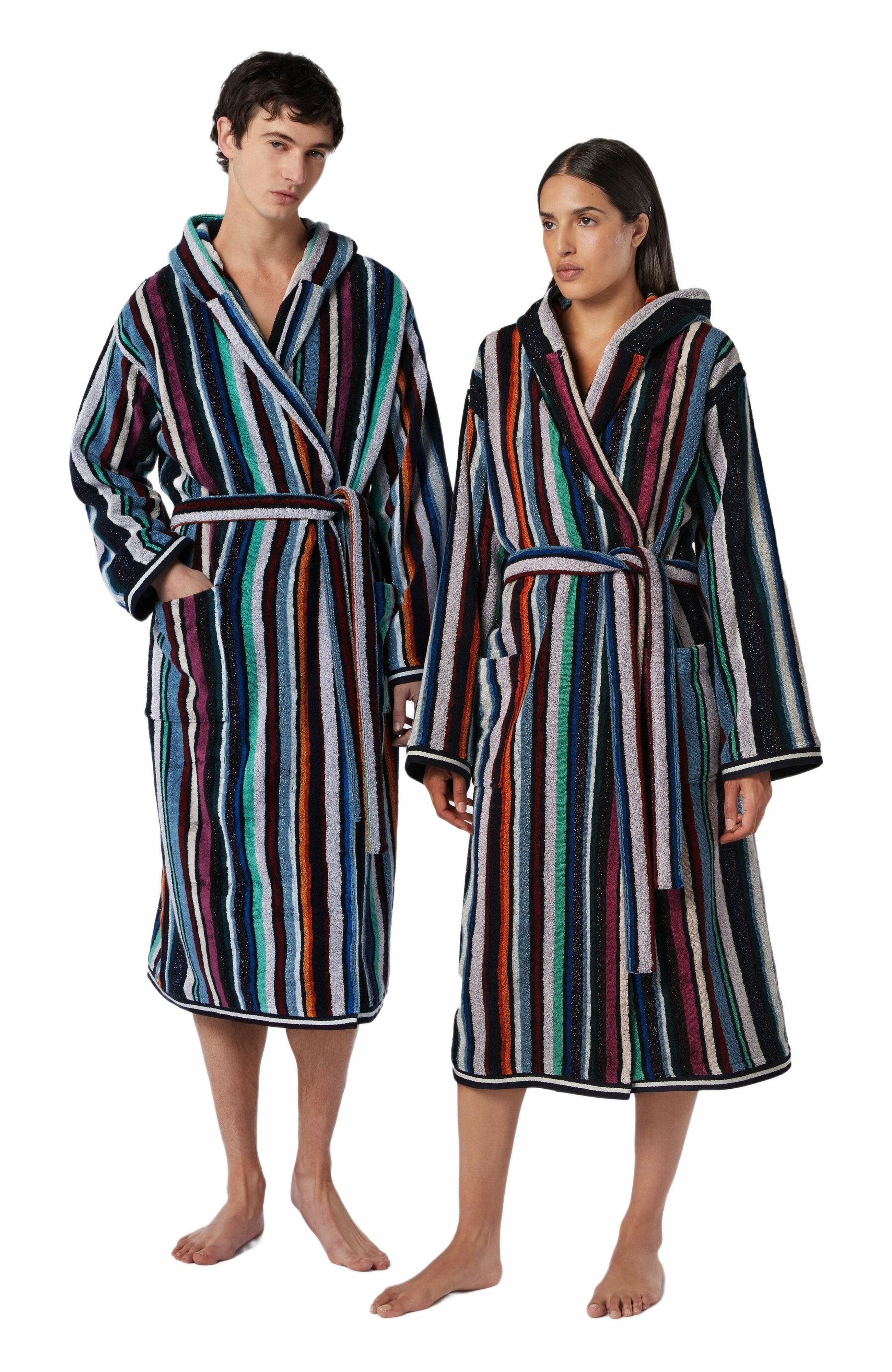 Missoni Home Chandler Cotton Terry Bathrobe With Lurex in Blue at Nordstrom - 2