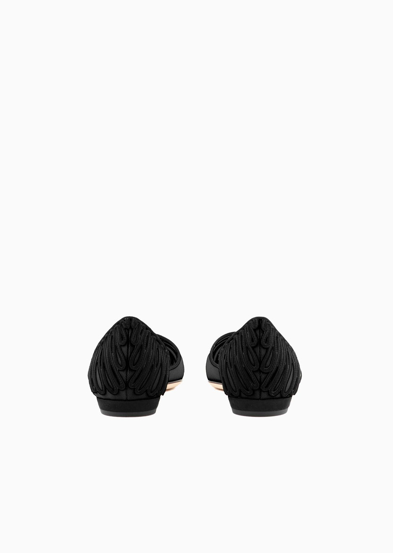 GIORGIO ARMANI Tulle ballerinas with suede embroidery outlook