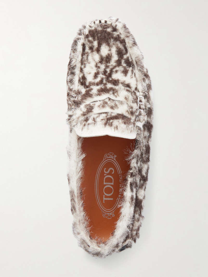 Gommino Leopard-print Pony Hair Loafers 5