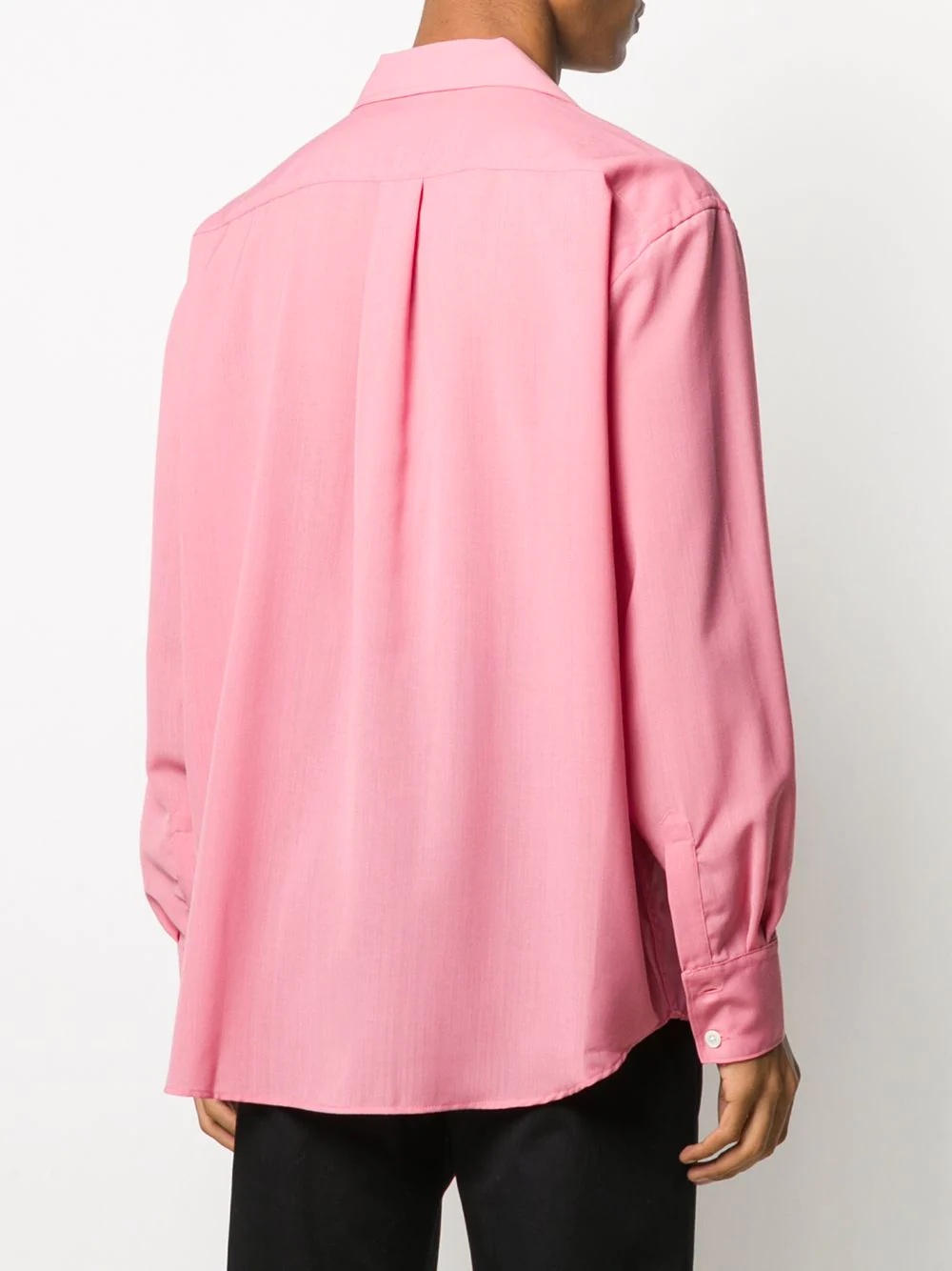 notch collar long sleeved shirt - 4