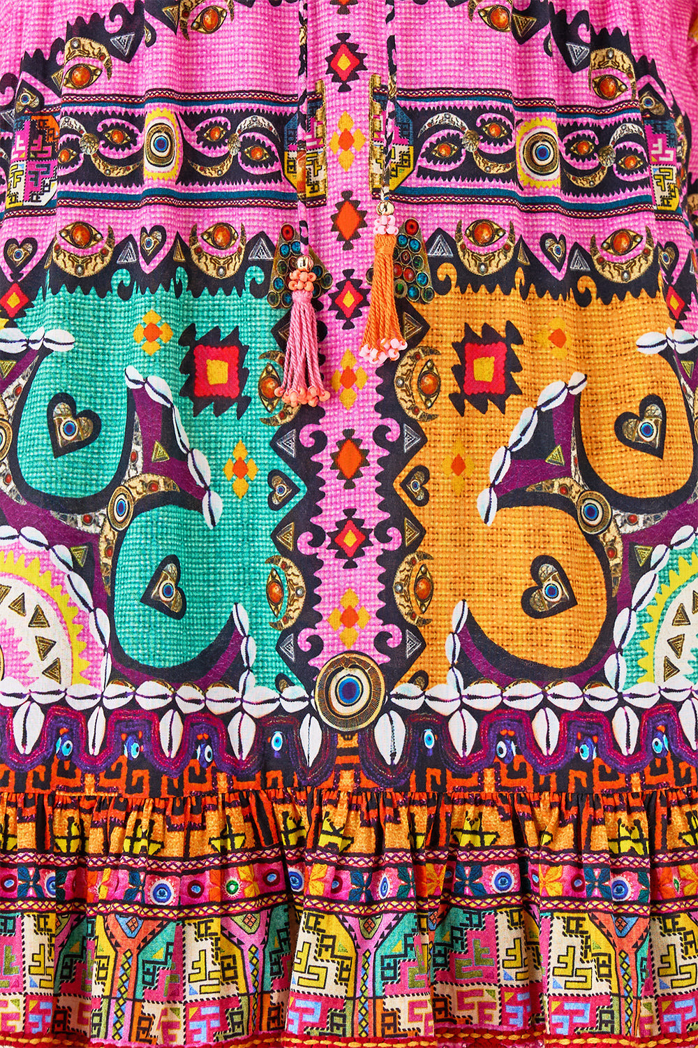 SHORT V NECK EMBROIDERED DRESS - 7