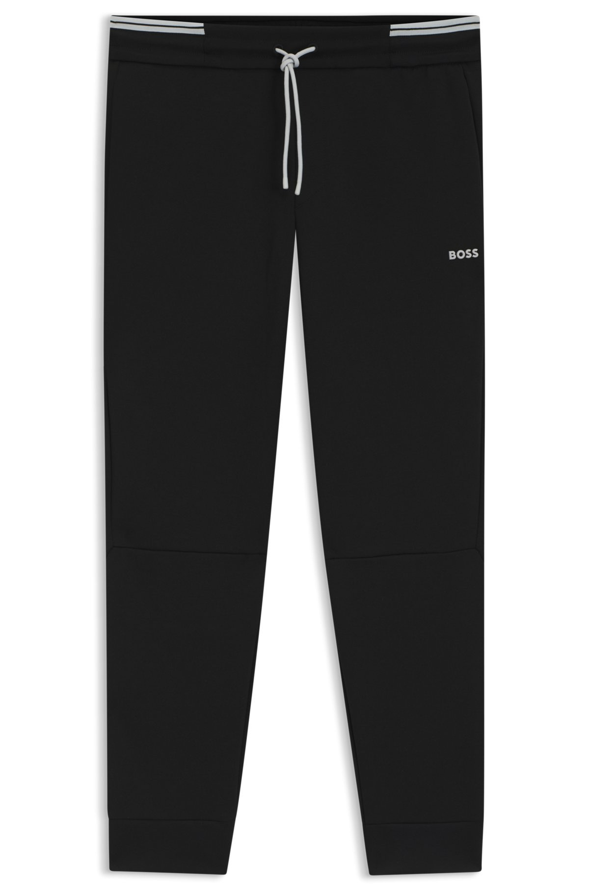 COTTON TRACKSUIT BOTTOMS WITH STRIPED TRIMS - 1