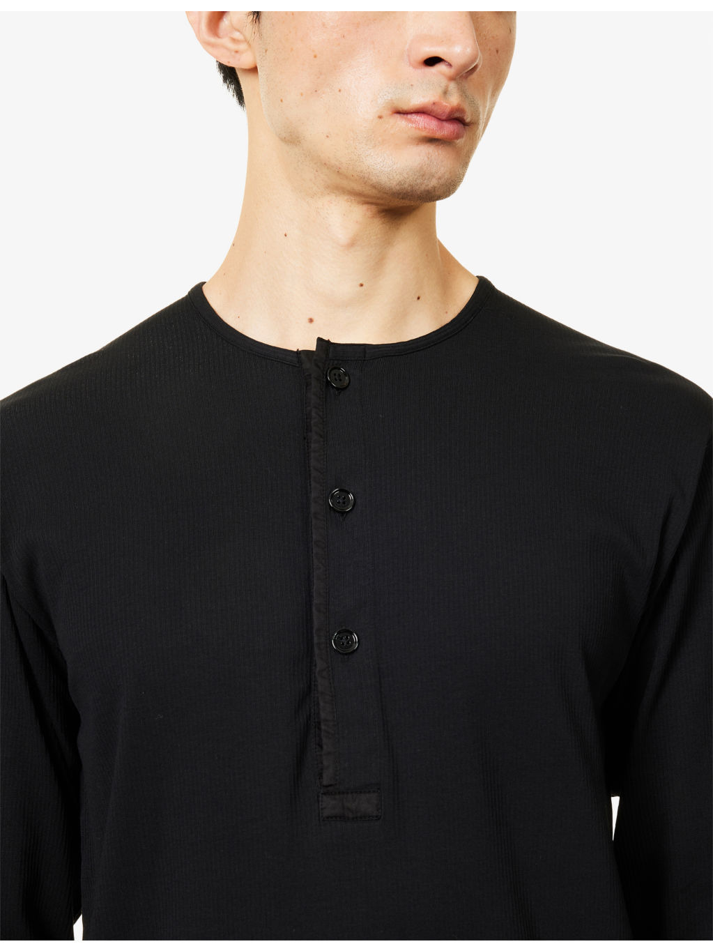 Ribbed Long-Sleeve Stretch-Cotton Top - 5