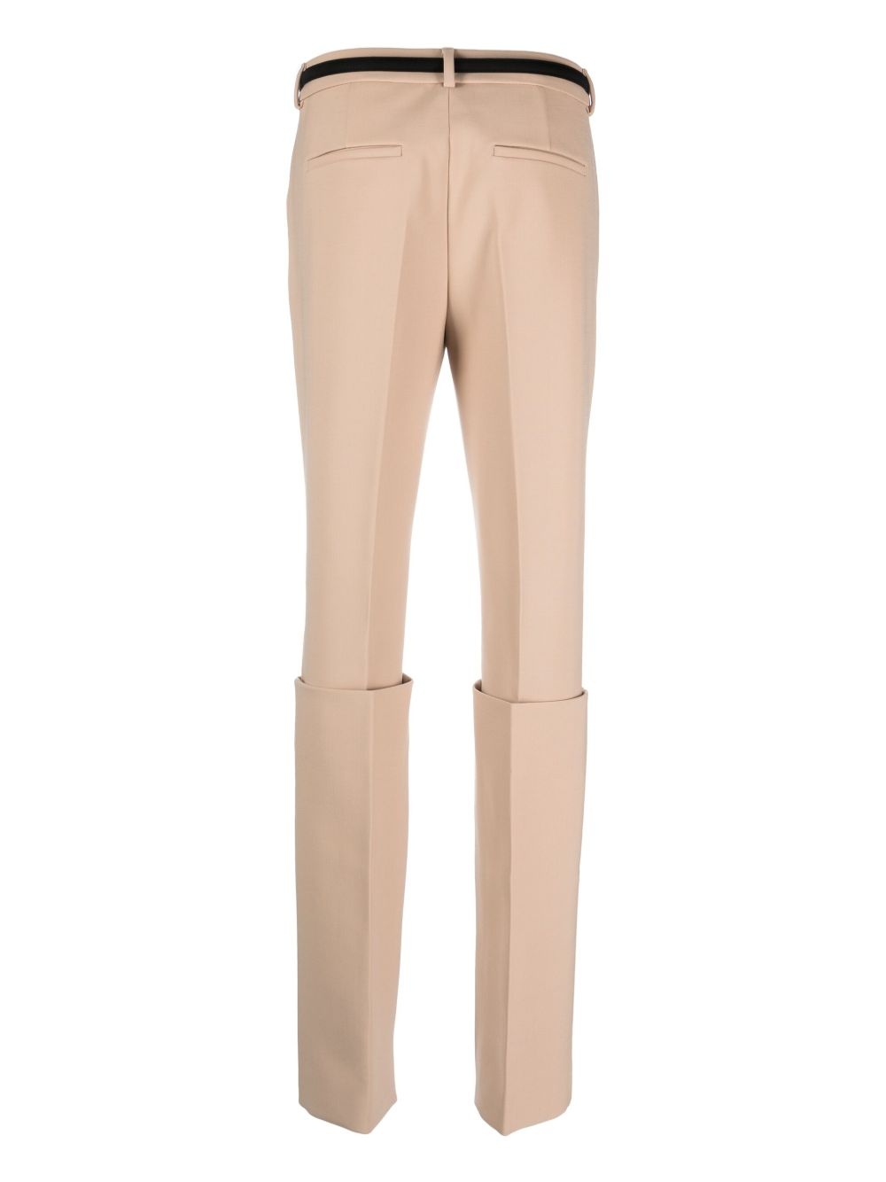 turn-up hem slim-fit trousers - 2