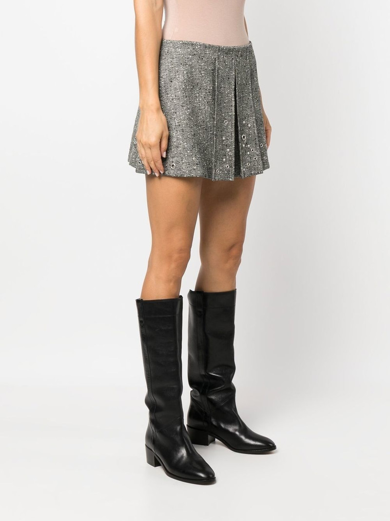 rivet-detail pleated mini skirt 3