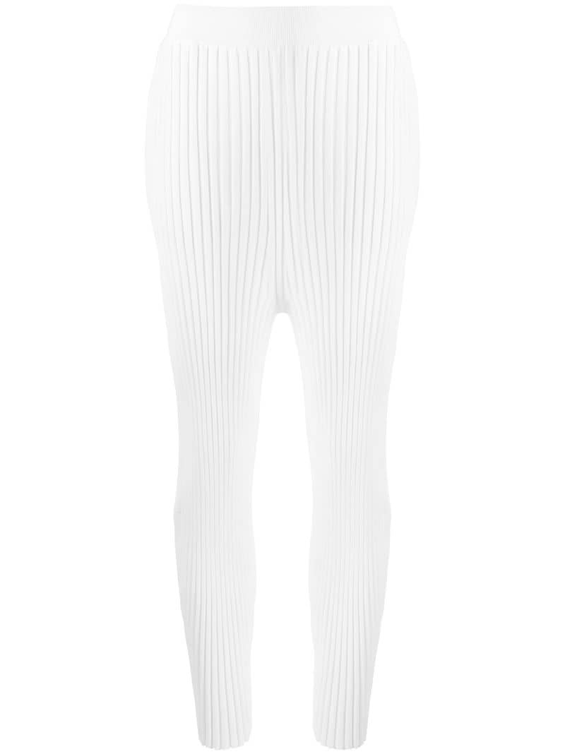 ribbed high-waisted leggings - 1