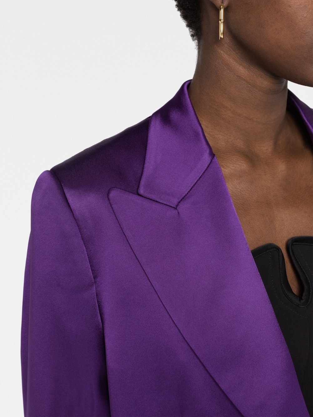single-breasted satin-finish blazer - 3