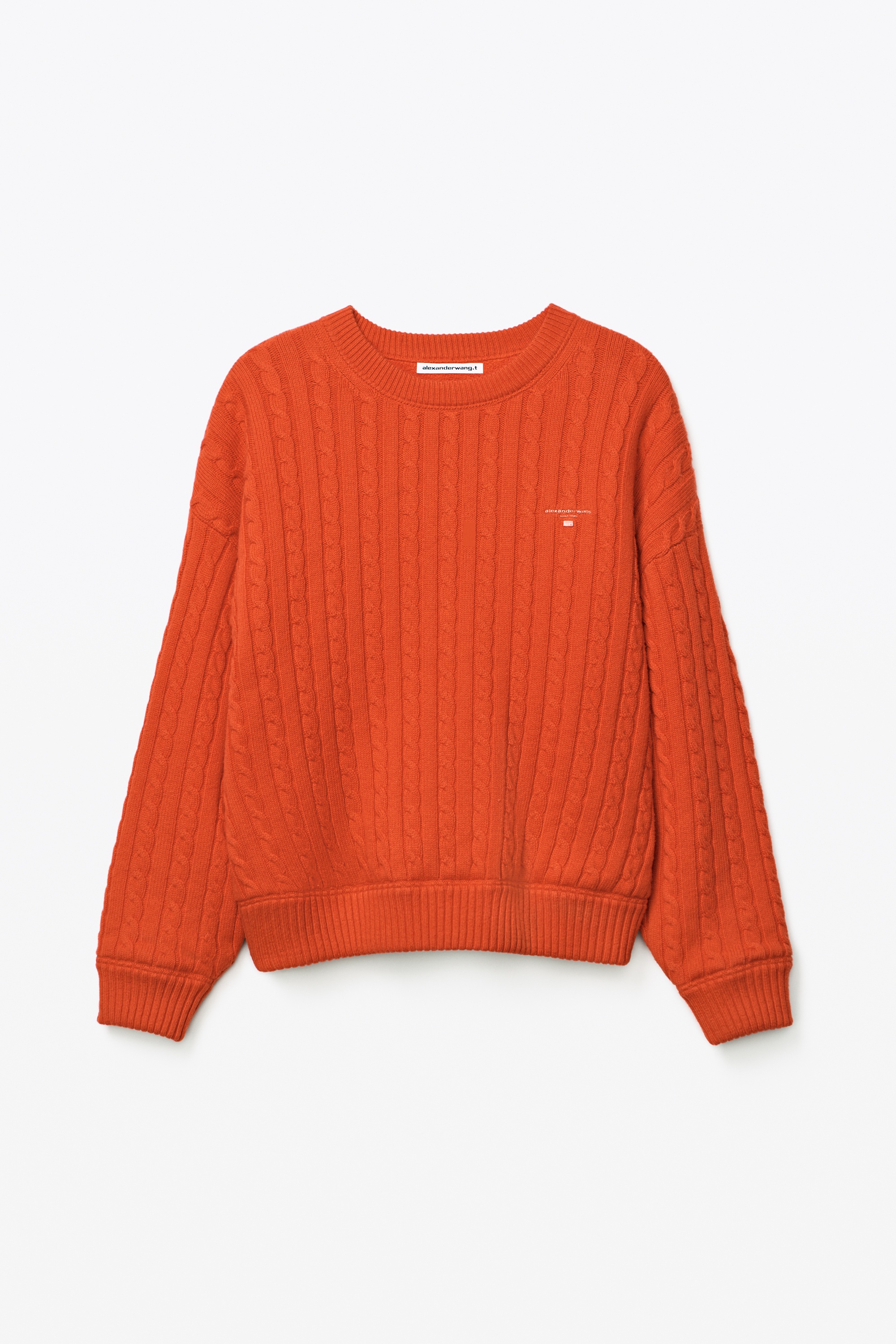 CABLE KNIT PULLOVER IN RIBBED COTTON - 1