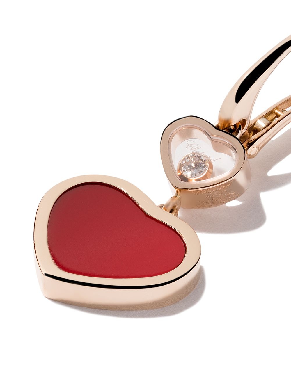 18kt rose gold Happy Hearts diamond drop earrings - 4