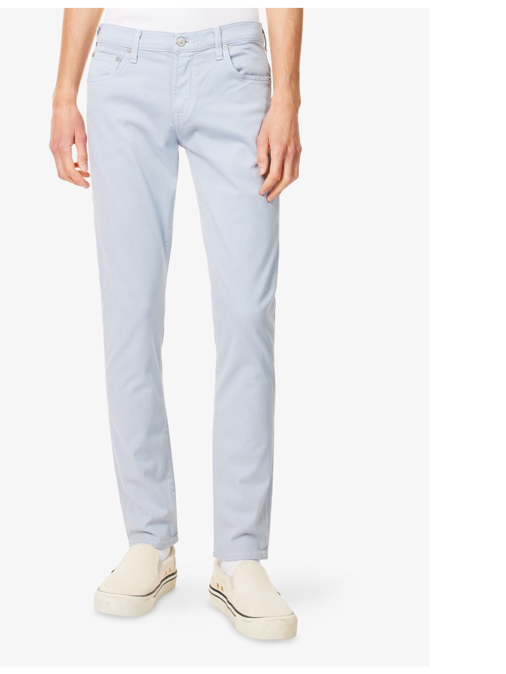 London slip-pocket straight-leg regular-fit cotton-blend trousers - 3