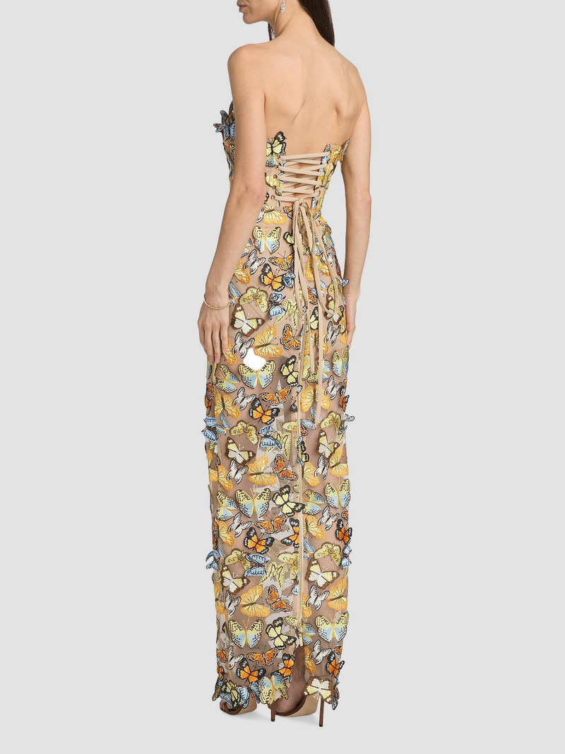Women's Bella 3D Butterfly Dahlia Strapless Gown - Multi 5