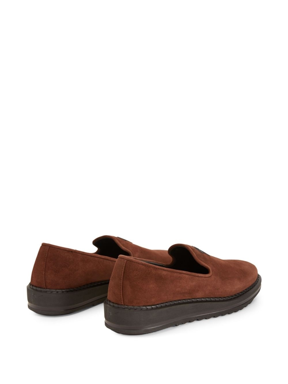 Klaus logo-plaque suede loafers - 3