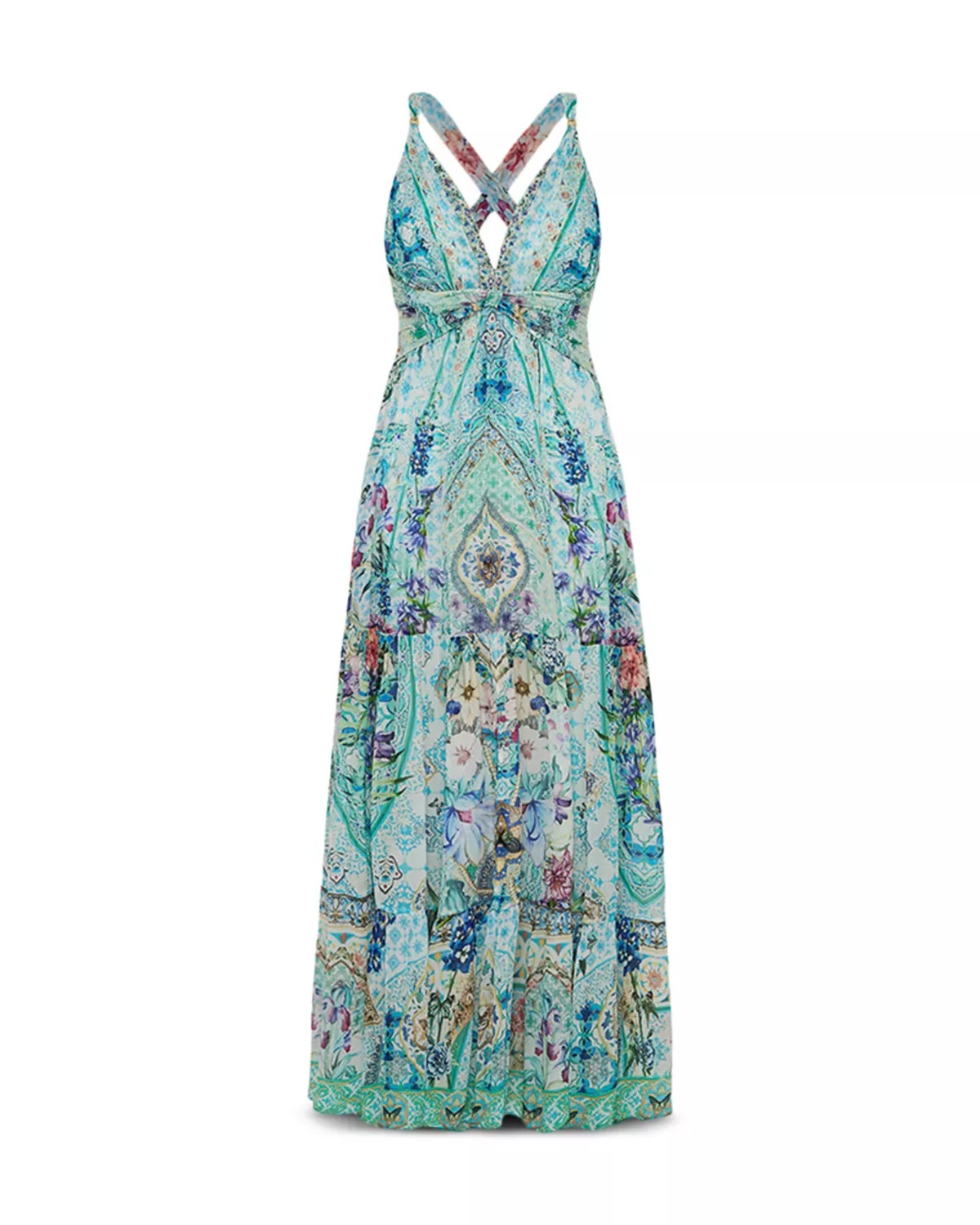Bead Strap Gathered Panel Dress - 6