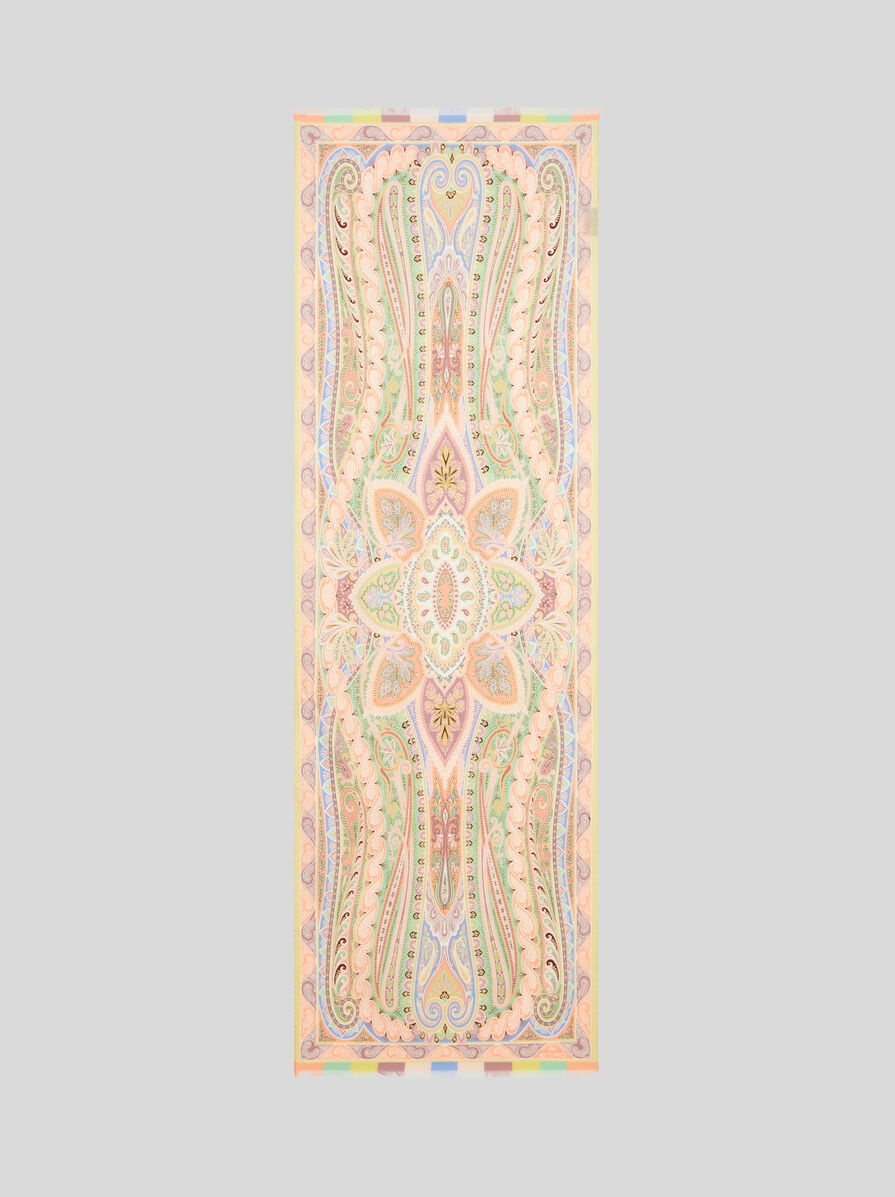 WOOL AND SILK SCARF WITH CENTRED PRINT - 2