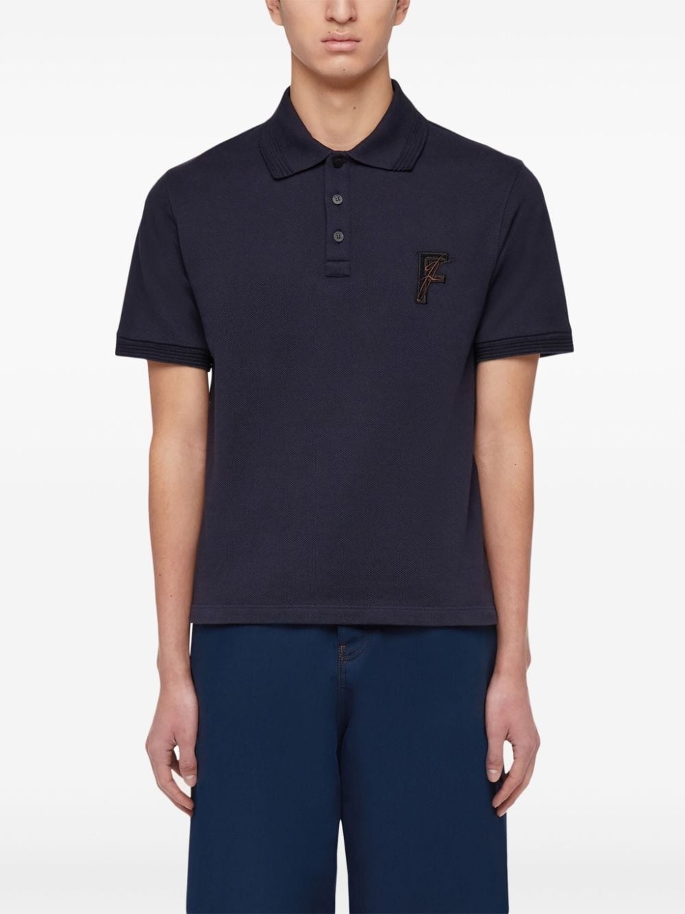 logo-embroidered polo shirt - 3