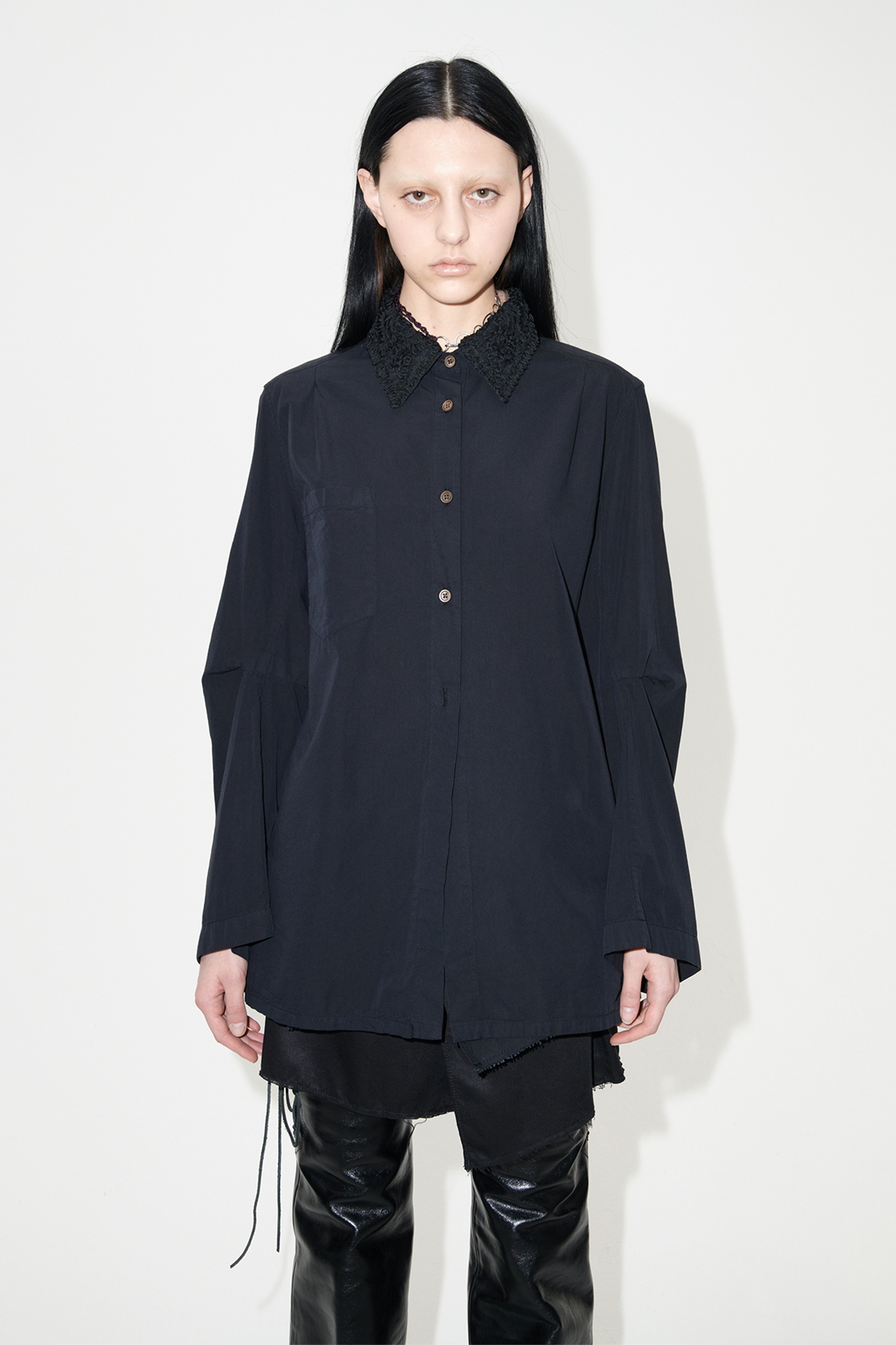 Machine Shirt Black Bleached Cupro Laced - 3