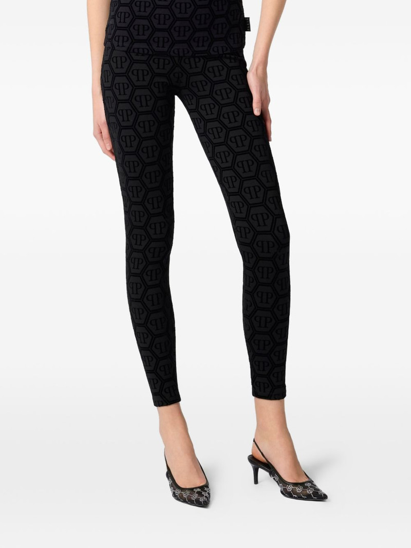 PHILIPP PLEIN flock-monogram leggings outlook
