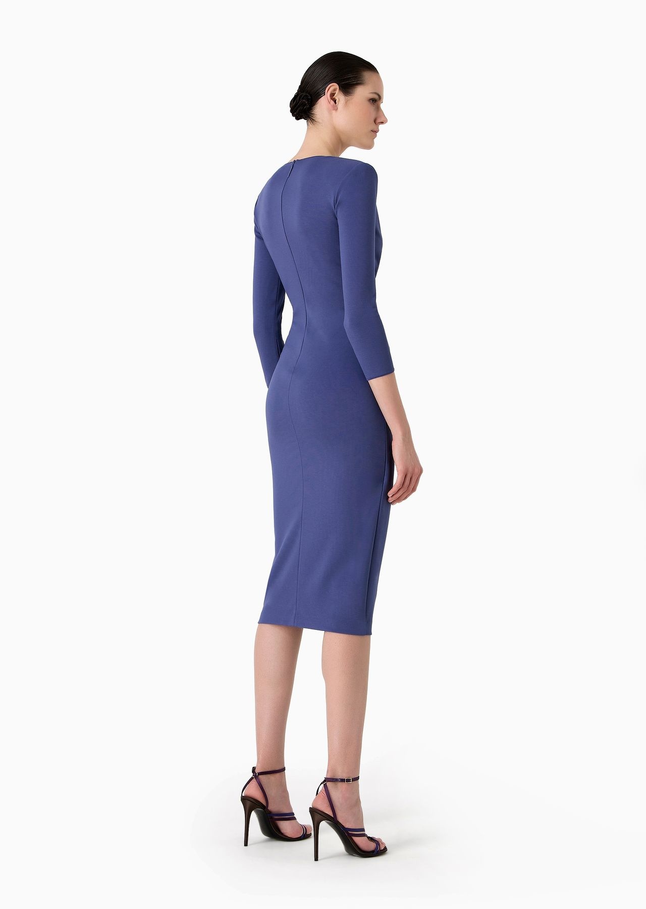 Viscose-blend Milano-stitch midi dress - 3