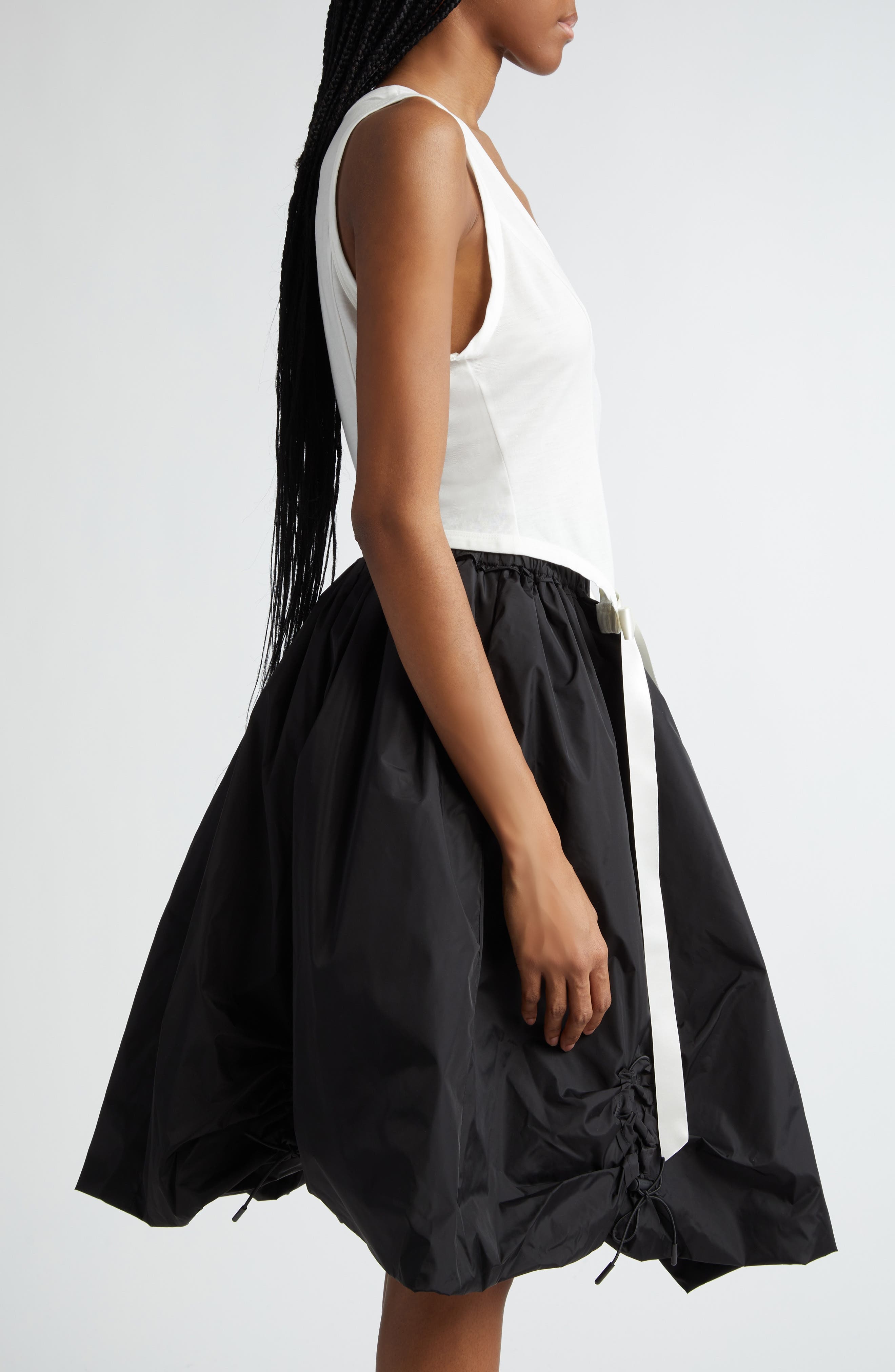 Simone Rocha Easy Bow Tails Cotton Tank in Ivory at Nordstrom - 4