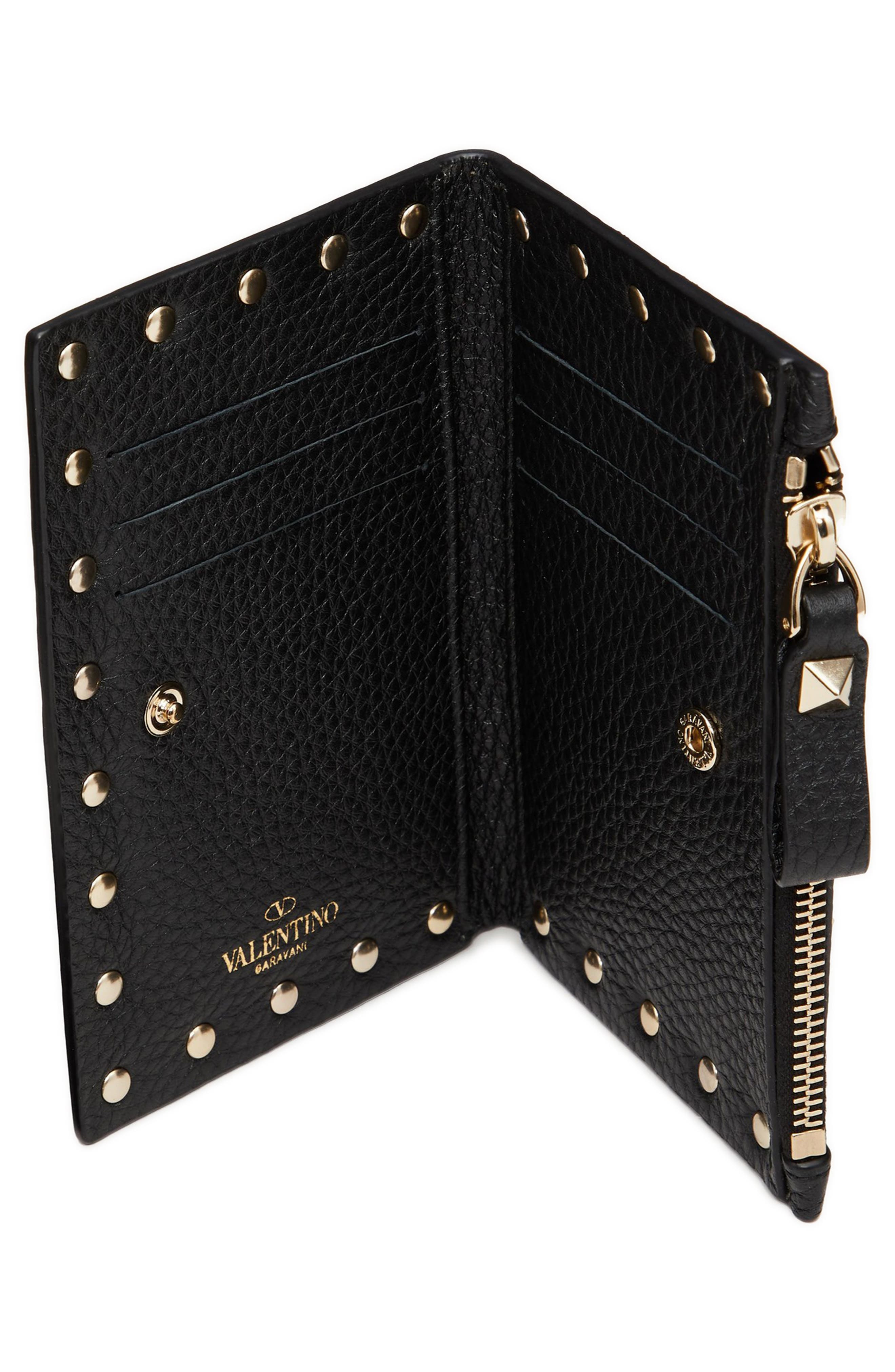 Valentino Garavani Rockstud Zip Coin & Card Pouch in Nero at Nordstrom - 3
