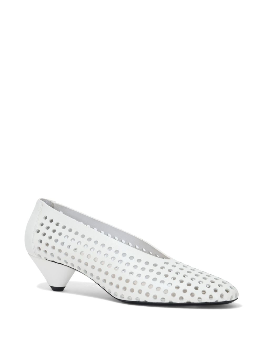 Perforated Cone 40mm leather pumps - 2