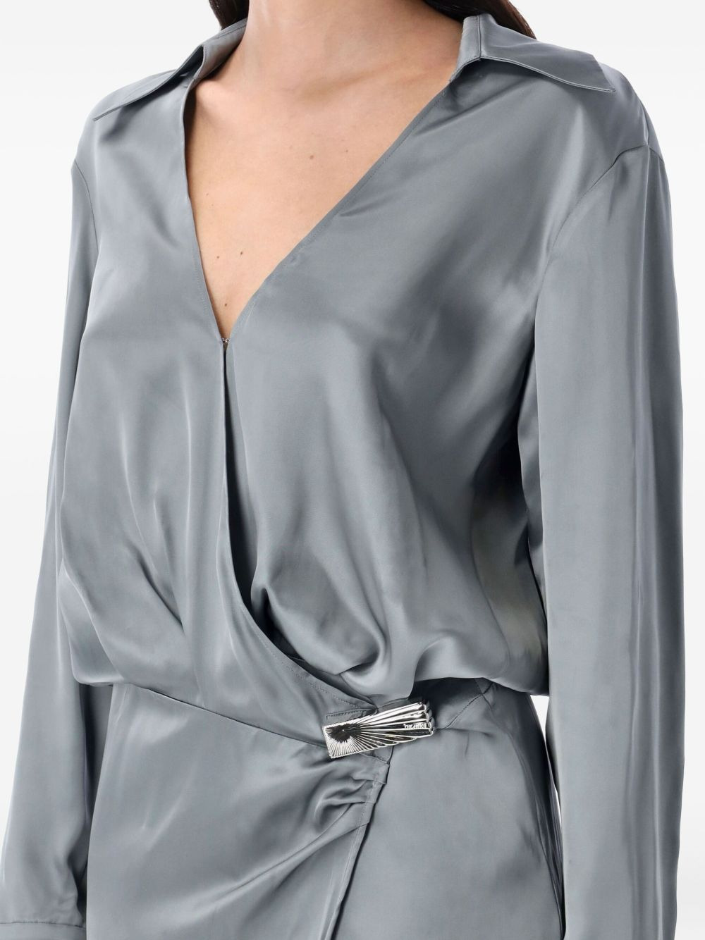 satin wrap dress - 3