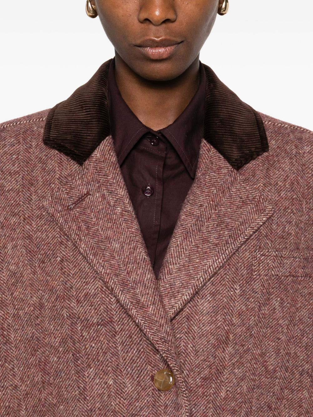 Cleo corduroy-collar bomber jacket - 5