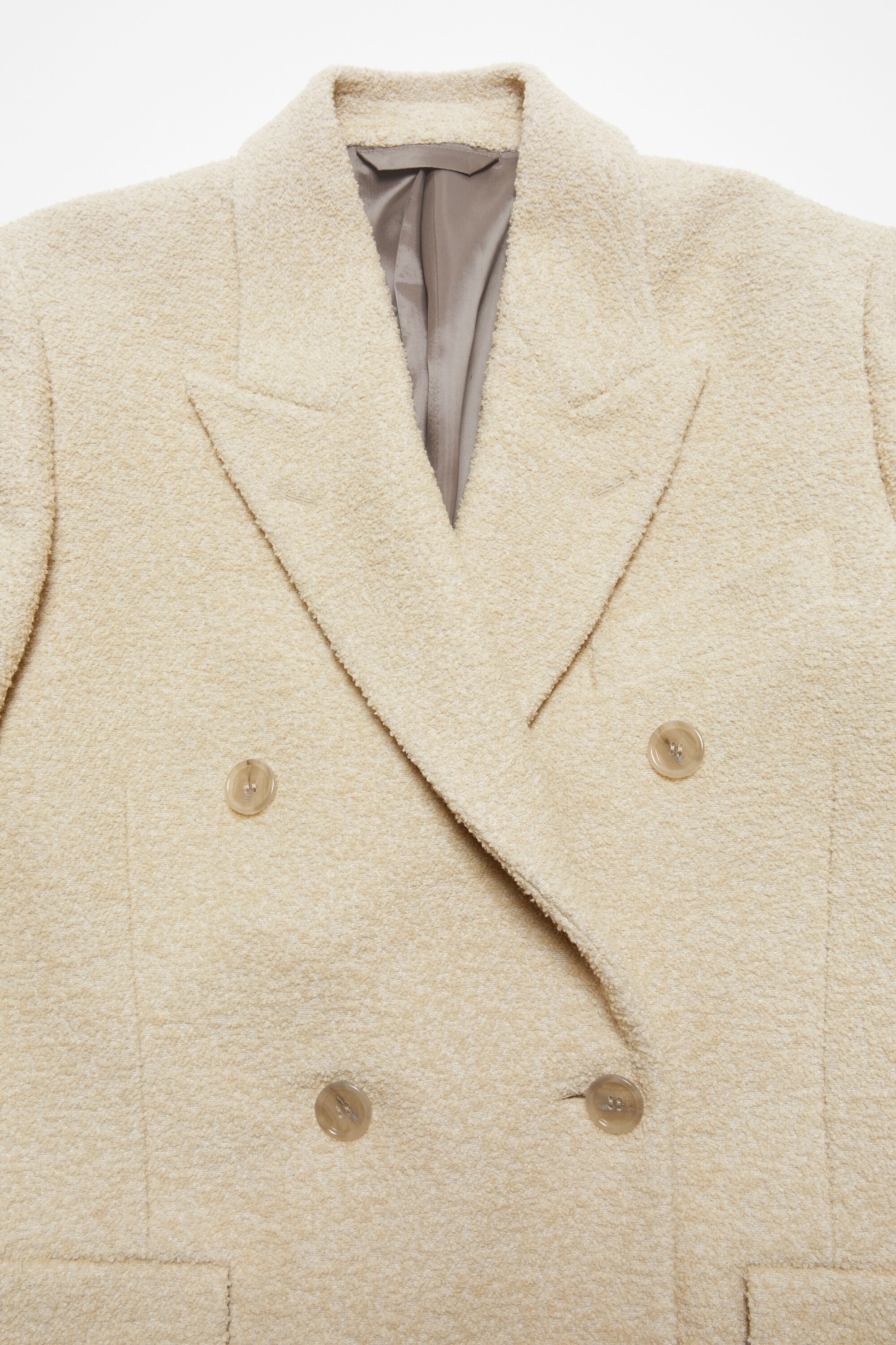 Double-breasted wool coat - Warm white - 6