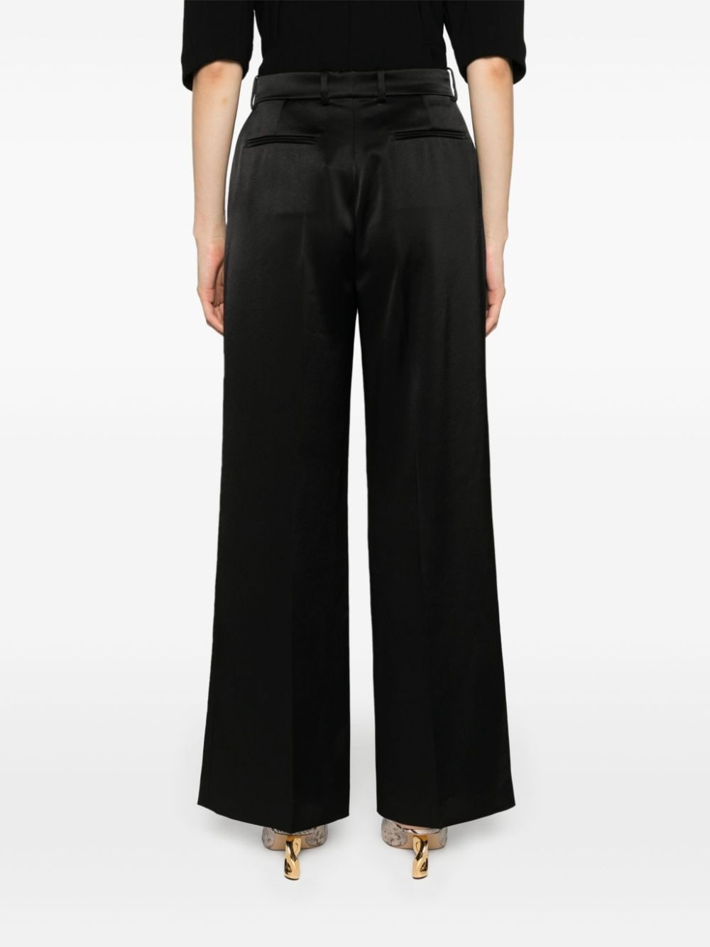 satin-finish straight-leg trousers - 4