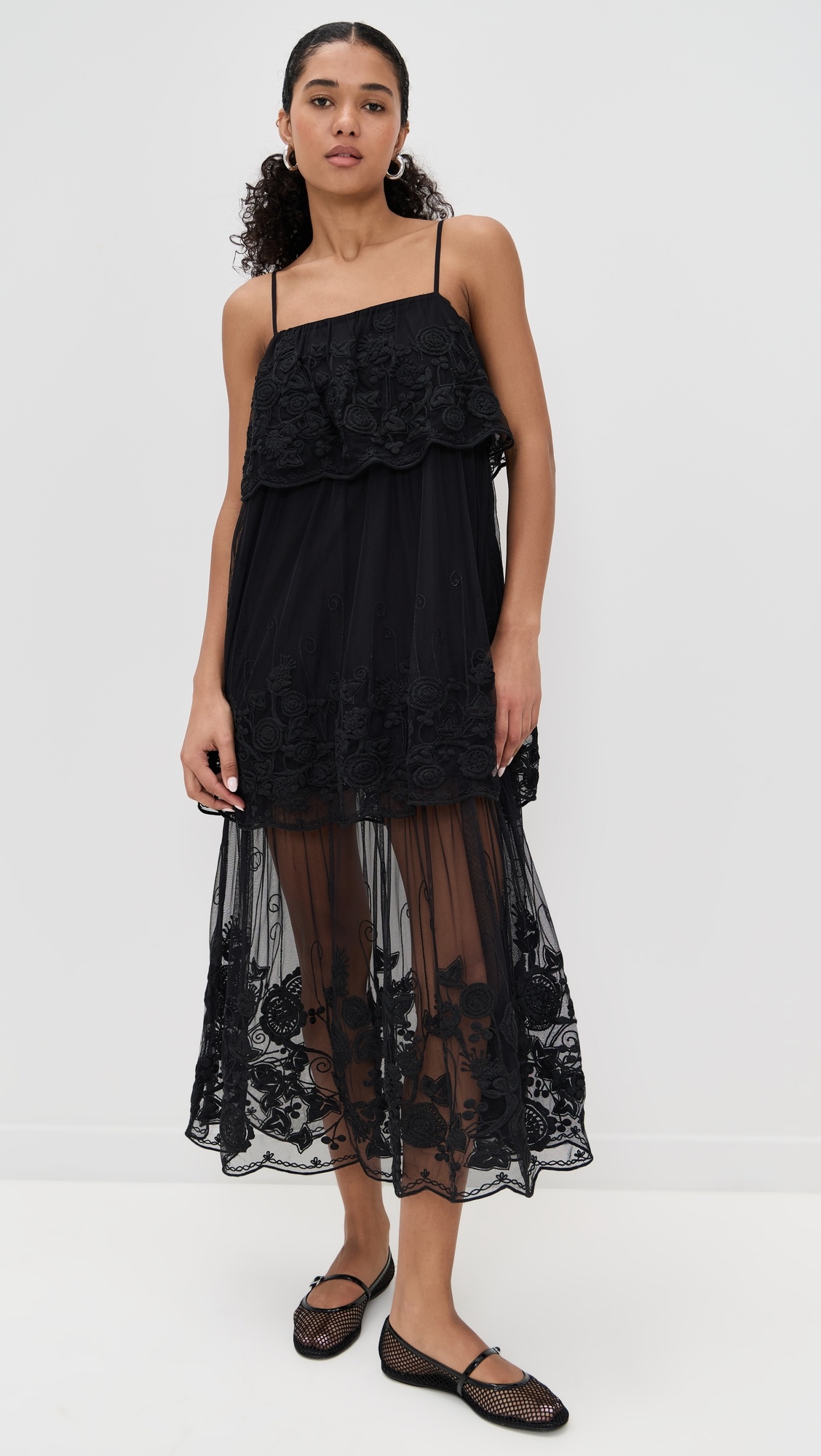 Arielle Lace Tank Tiered Midi Dress - 6