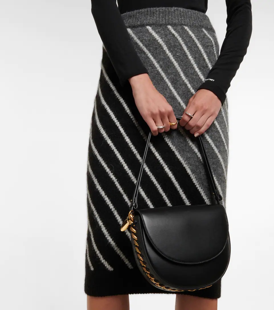 Alpaca wool-blend striped midi skirt - 4