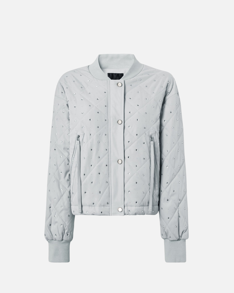 QUILTED BOMBER JACKET WITH RHINESTONES AND STUDS 1