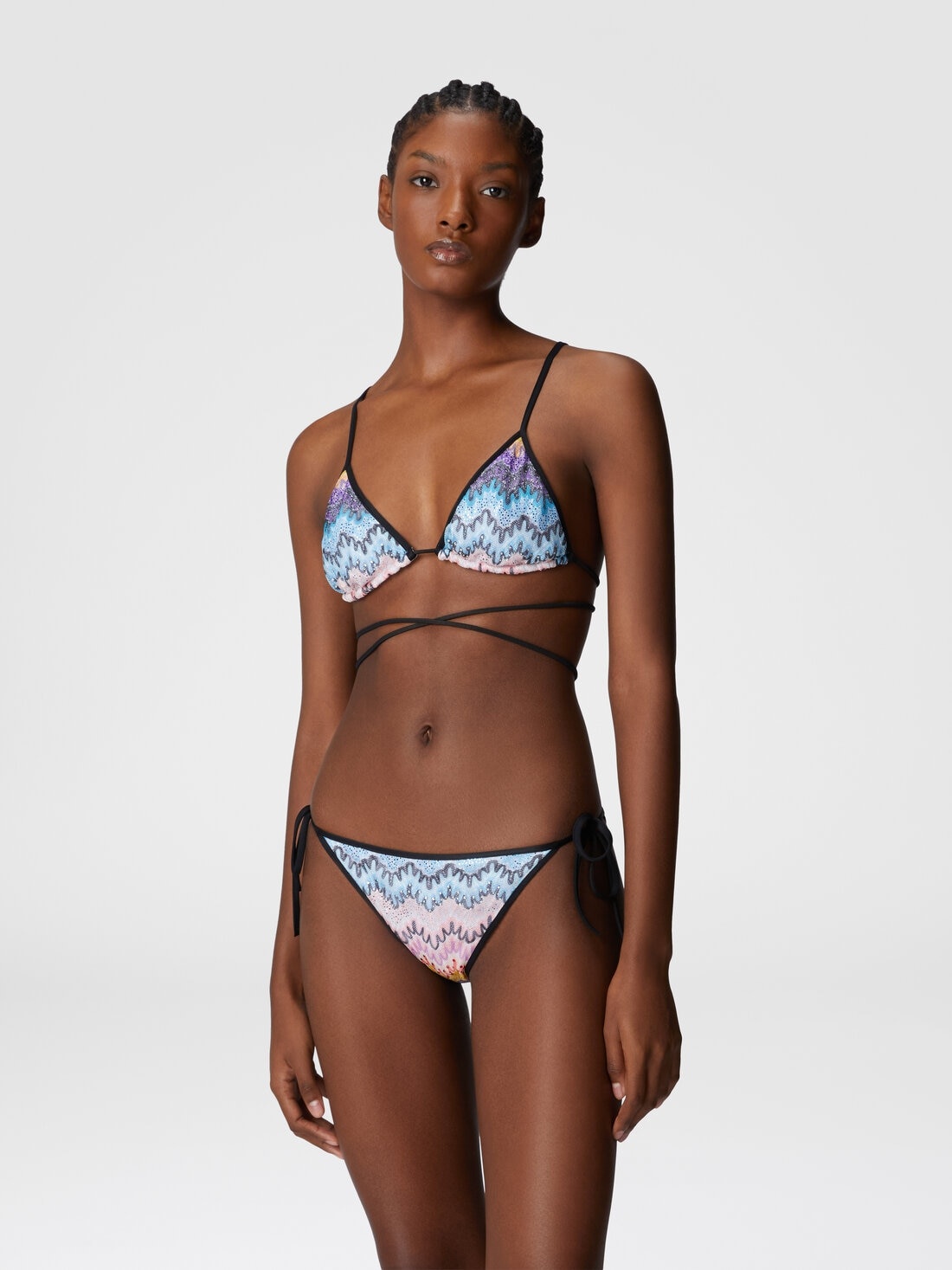 Bikini with long ties and mesh details - 2