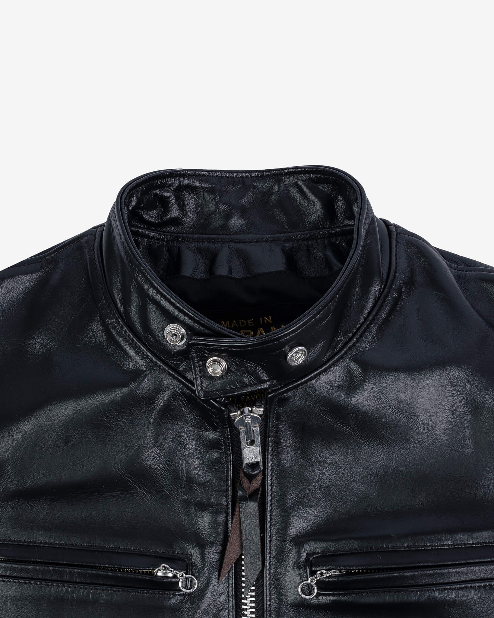 IHJ-35-BLK Japanese Horsehide Rider’s Jacket - Black (Tea-Core Dyed) - 8