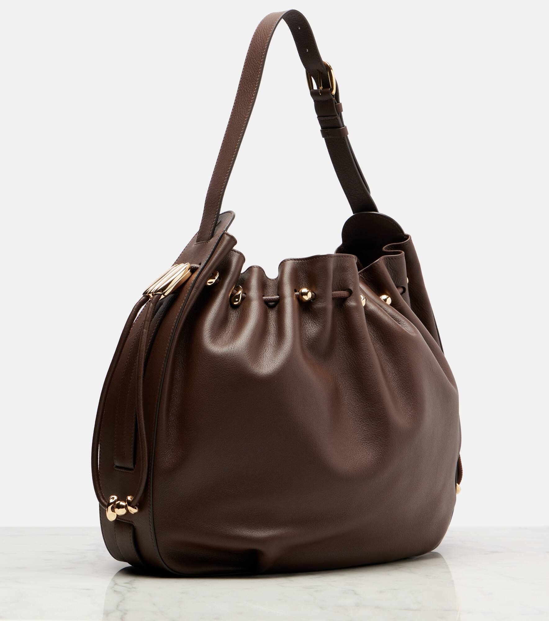 Halcyon Large leather bucket bag - 4