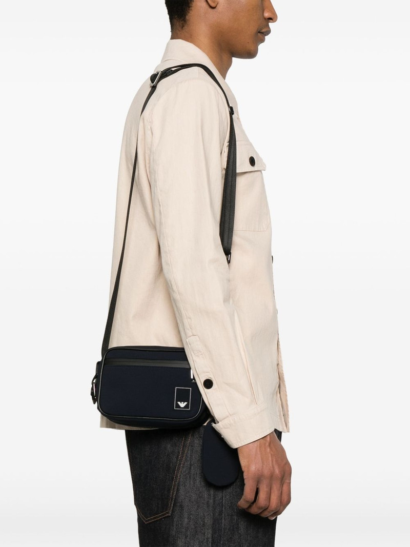 EMPORIO ARMANI logo-patch messenger bag outlook